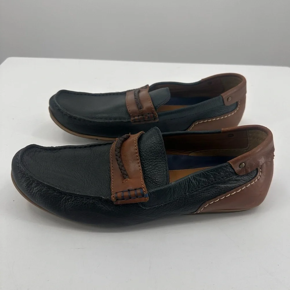 Ruosh Men's Black and Brown Driving Loafers Slip On Size EU 40 UK 7 US 7